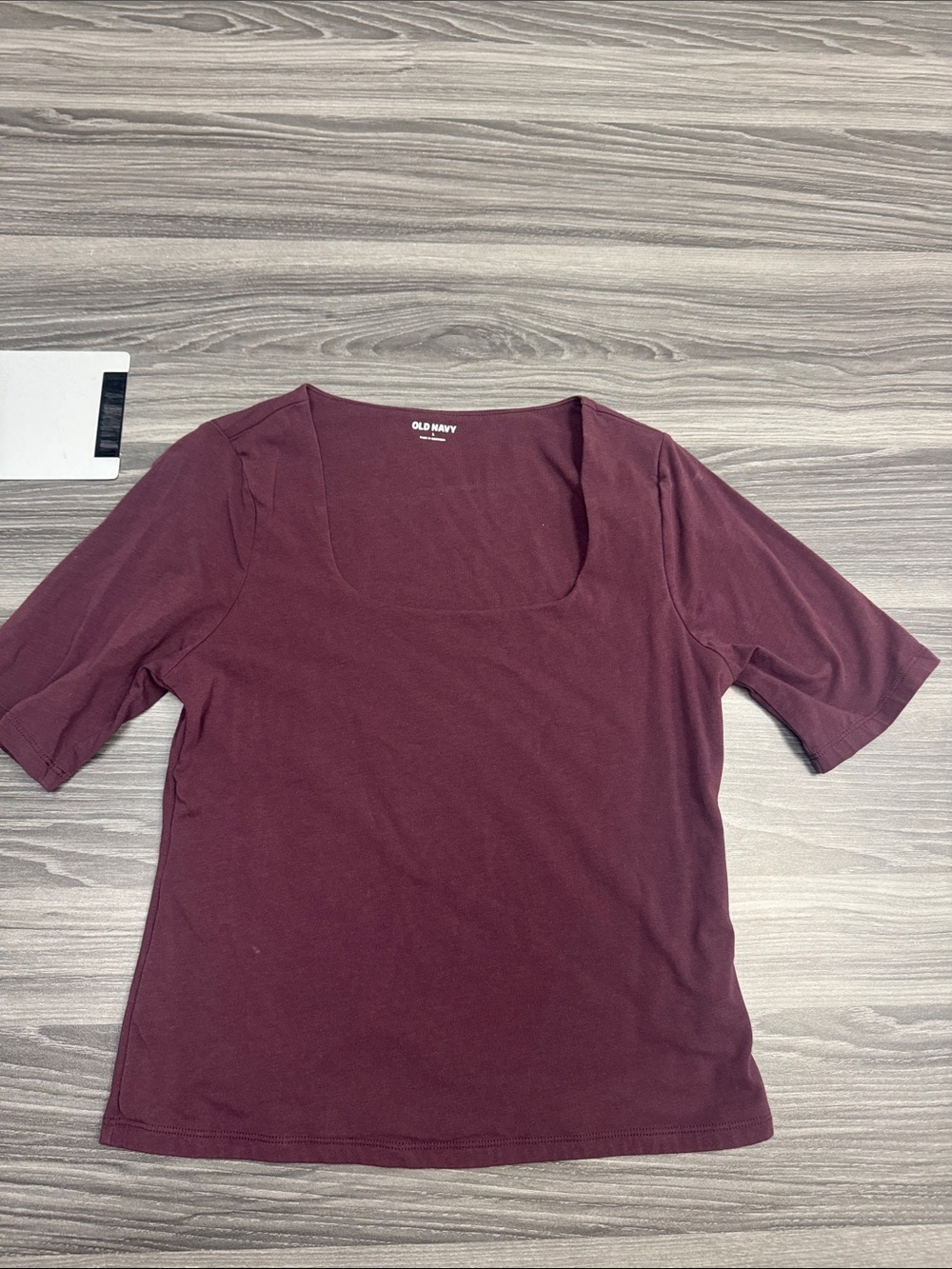 Old Navy Short Sleeve Square Neck Top - Burgundy